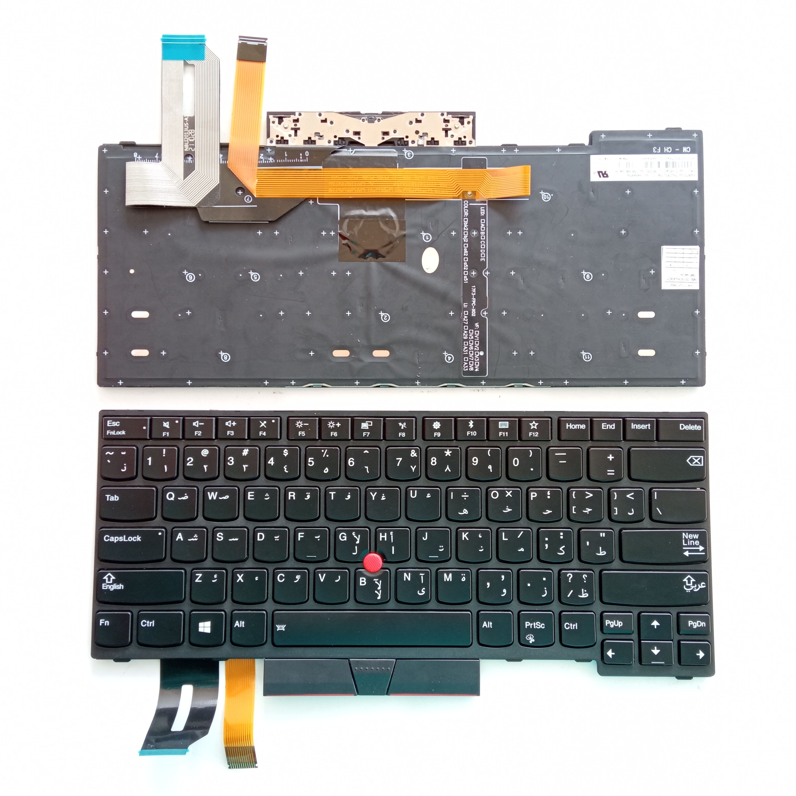 Picture of New Replacement Laptop Keyboard For IBM E480/T490/E490/T480S/L480/L380/R480/L390/E495 BLACK FRAME BLACK With Point Backlit (OEM) AR Layout
